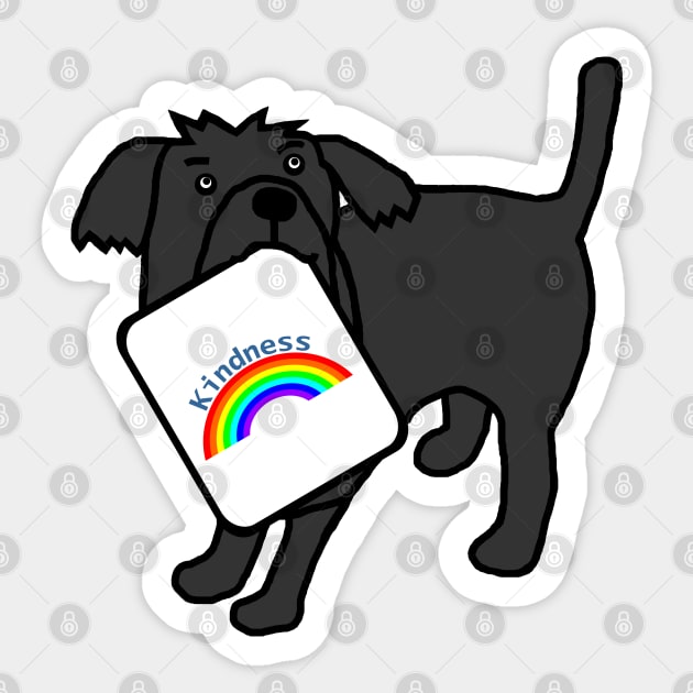 Cute Dog with Kindness Rainbow Sign Sticker by ellenhenryart